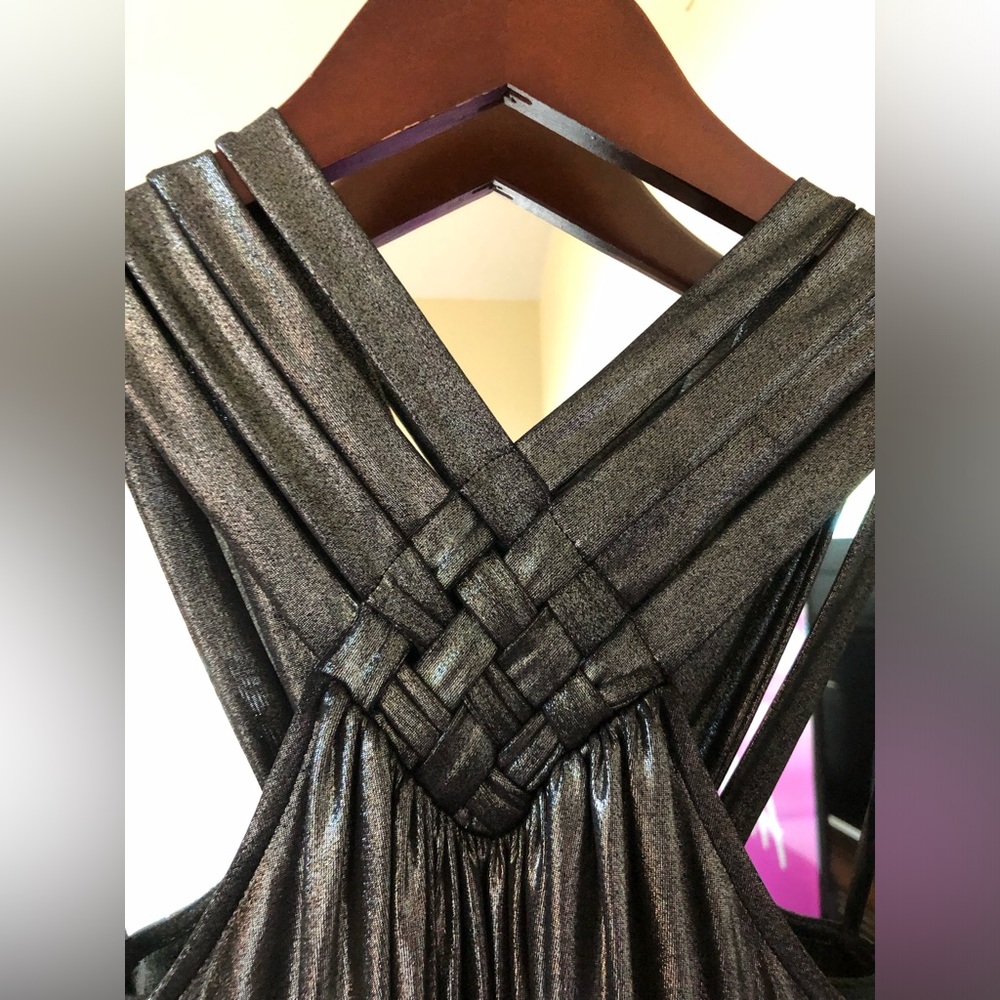 Bcbgeneration Metallic Silver Halter Cocktail Dre… - image 2